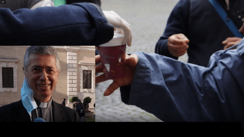 Distribuzioni alimentari a Santa Maria in Trastevere